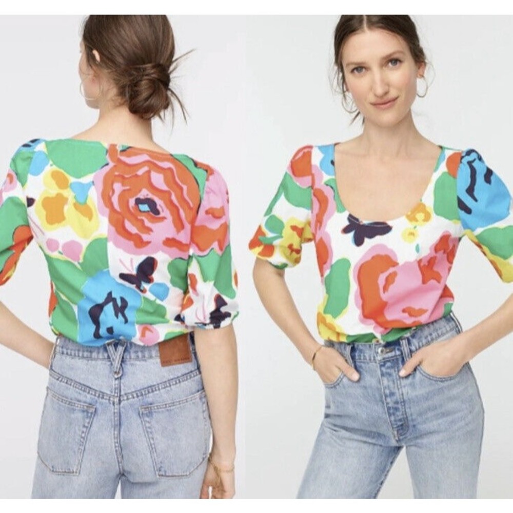 J.Crew Sz 12 Ratti Jardin Floral Cotton Poplin Top
